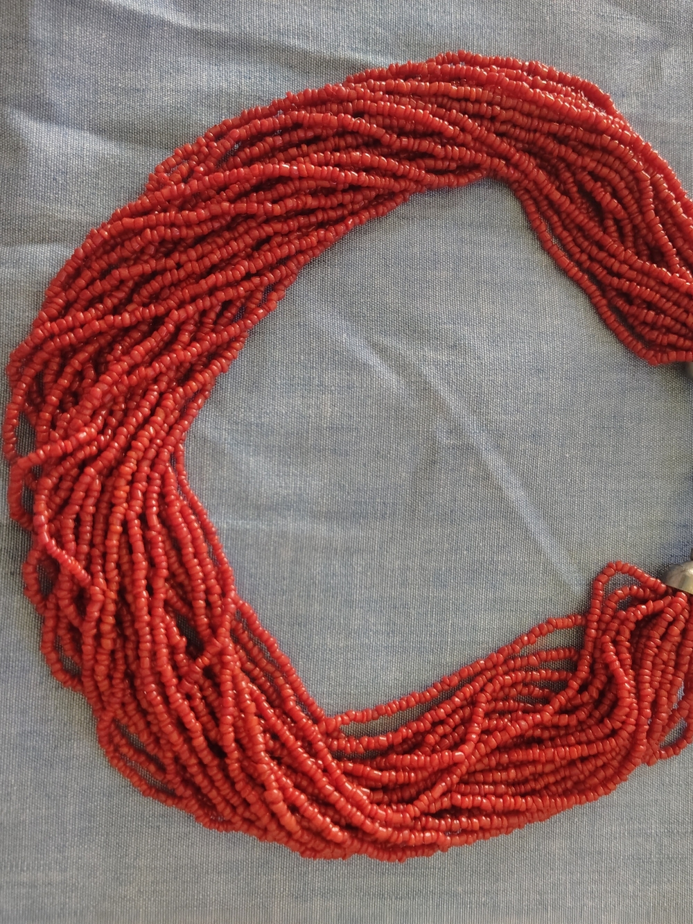 Red Multi-Strand Glass Bead Necklace - Women Jewelry